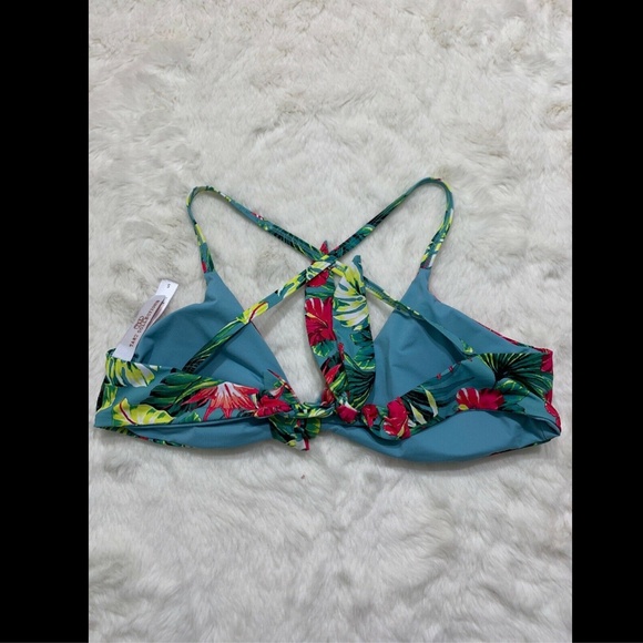 NEW Tart Collections Praver Tropical Floral Bikini Top [SZ Small ] Blue‎ Pink - Picture 6 of 8